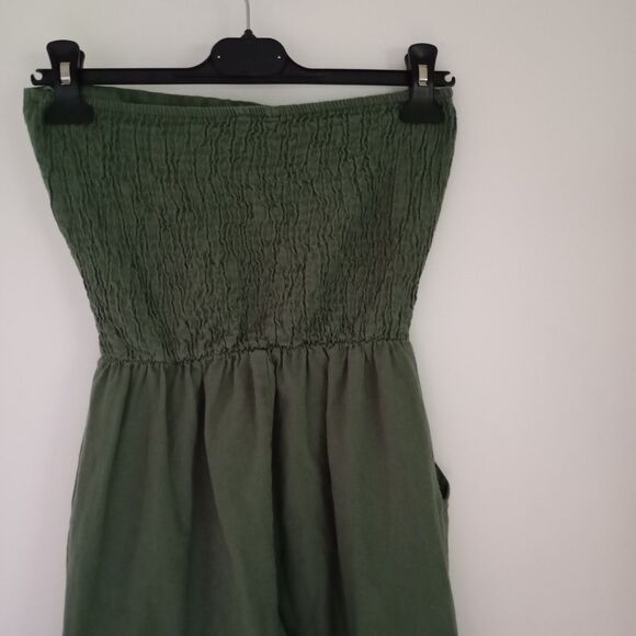 Sim y Sam Long Strapless Jumpsuit Size XS Olive Green Color - Picture 7 of 14